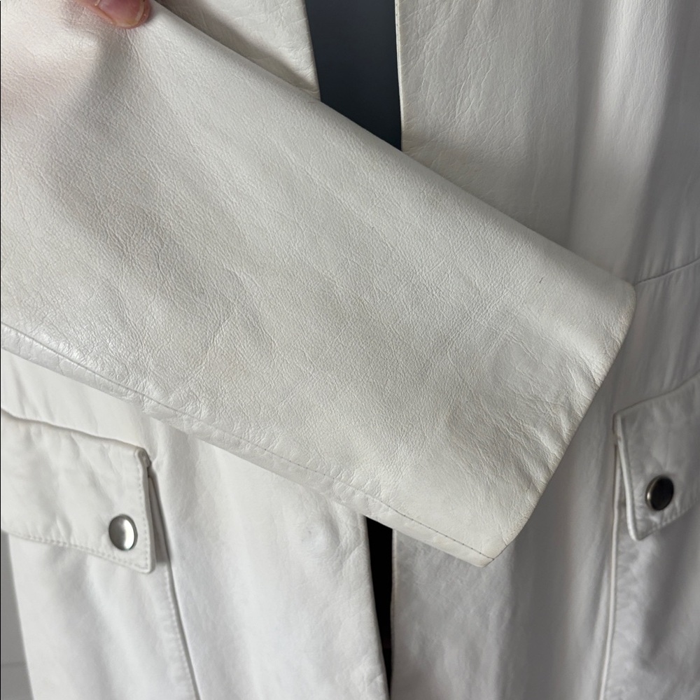 Theory white leather coat - Picture 4 of 12